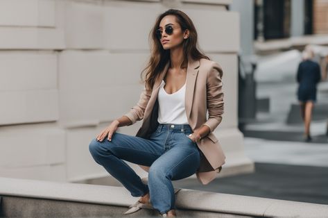 jeans-and-blazer-outfits Jeans And Blazer Outfit, Jeans Blazer Outfit, Blazer Outfit, The Jeans, Blazer Outfits, 2024 Fashion, Have You Ever, Dress To Impress, What To Wear