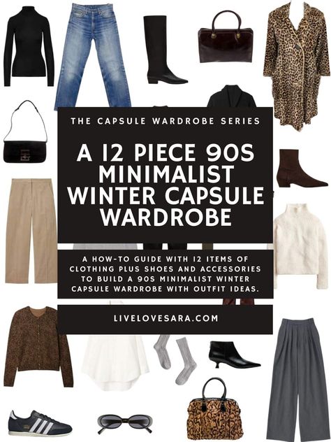 A 12 Piece 90s Minimalist Winter Capsule Wardrobe. - livelovesara 90s Tv Shows, Carolyn Bessette, Animal Print Handbags, 90s Calvin Klein, Minimalist Winter, 90s Tv, Fashion Words, Small Wardrobe, Winter Capsule