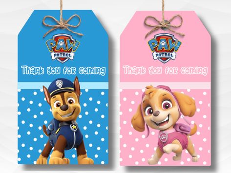 Paw Patrol Tags Printable Free, Paw Patrol Thank You Tags Printable Free, Paw Patrol Thank You Tags, Paw Patrol Party Printables, Paw Patrol Favors, Paw Patrol Party Favors, Paw Patrol Gifts, Imprimibles Paw Patrol, Paw Patrol Birthday Theme