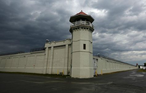 Prison Tower, Prison Wall, Prison Life, Metal Bookshelf, Department Of Corrections, Concrete Walls, Federal Prison, Watch Tower, Santa Fe New Mexico