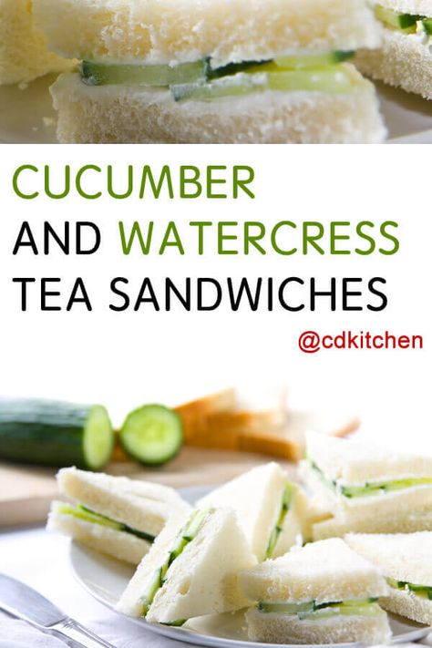 Watercress Sandwich, Sandwiches Afternoon Tea, Cucumber Tea, Finger Sandwich, Baby Shower Party Food, Cucumber Tea Sandwiches, Tea Sandwich, Tea Sandwiches Recipes, Appetizer Sandwiches