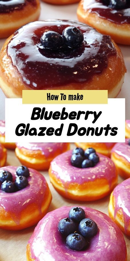 Fluffy Blueberry Cake Donuts Recipe | Moist, Delicious, and Topped with Blueberry Glaze! Indulge in these homemade Blueberry Cake Donuts that are bursting with fresh blueberries and drizzled with a sweet blueberry glaze. Perfect for breakfast or dessert, this easy recipe yields 12 mouthwatering donuts your family will love! :grapes::sparkles: #BlueberryDonuts #BakingFun #SweetTreats Homemade Blueberry Cake, Donut Glaze Recipes, Blueberry Danish, Blueberry Doughnuts, Blueberry Glaze, Blueberry Cake Donuts, Cake Donuts Recipe, Blueberry Donuts, Glazed Donuts