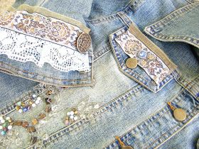 Maison Decor: Add some bling to a jean jacket Jean Jacket Diy, Upcycled Denim Jacket, Diy Denim Jacket, Embellished Denim Jacket, Embellished Clothing, Denim Art, Diy Jacket, Repurposed Clothing, Diy Vetement