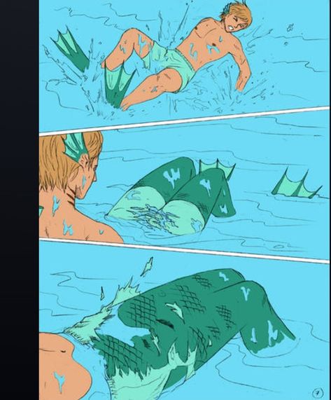 Merman Comic, Mermaid Transformation, Mermaid Spells, Mystical Creatures Mythology, Merman Tails, Fairy Boy, Fairy Tail Comics, Anime Kitten, Elf Cosplay