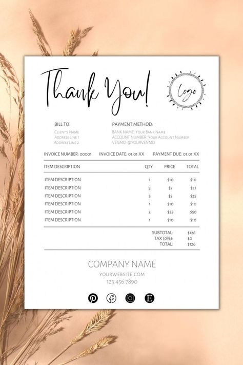 Sewing Business Logo, Small Business Invoice, Design Invoice, Invoice Sample, Free Business Logo, Invoice Format, Invoice Design Template, Business Invoice, Invoice Design