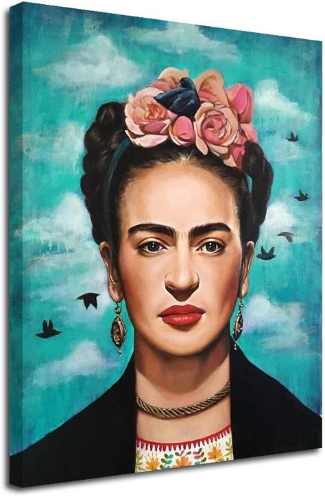 Amazon.com: Frida Kahlo Canvas Wall Art-Inner Framed Oil Paintings Printed on Canvas Modern Artwork for Home Decorations and Easy to Hang for Living Room Bedroom-Fridas Front Portrait,Frida Kahlo Wall Art: Posters & Prints Frida Kahlo Exhibit, Cuban Desserts, Frida Paintings, Frida Kahlo Paintings, Frida Kahlo Portraits, Kahlo Paintings, Frida Art, Bedroom Stuff, Frida Kahlo Art