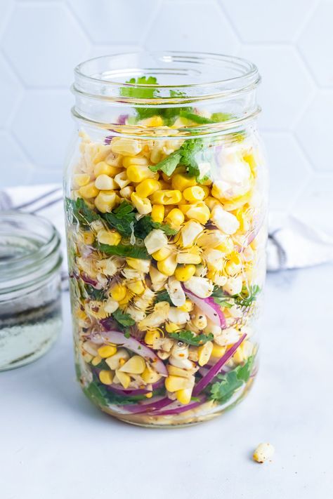 Pickled Corn with Red Onions and Cilantro - A Southern Soul Greek Yogurt Cucumber Salad, Pickled Veggies Recipe, Hot Vinegar, Pickled Corn, Graduation Party Food Ideas, Graduation Party Food, Easy Pickling Recipes, Pickled Vegetables Recipe, Pickle Recipes Homemade