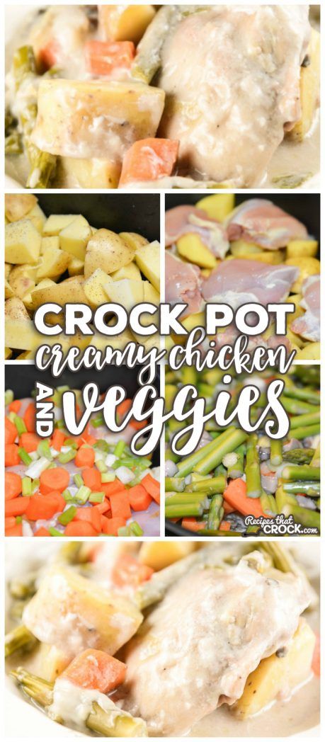 Crock Pot Creamy Chicken Vegetables is an easy one-pot slow cooker meal full of fresh veggies! This is the perfect family dinner idea for quick and easy weeknight meals. Crock Pot Creamy Chicken, Vegetable Crockpot Recipes, Crockpot Chicken And Vegetables, Slow Cooker Meal, Crockpot Chicken Breast, Crock Pots, Crockpot Dinners, Crockpot Cooking, Crockpot Dishes