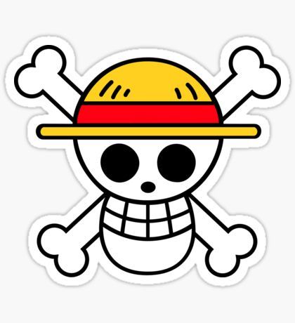 Logo: Monkey D. Luffy | ONE PIECE Sticker One Piece Birthdays, Seni Resin, One Piece Logo, One Piece Tattoos, Pieces Tattoo, Hat Clips, Jolly Roger, One Piece Luffy, Anime Stickers