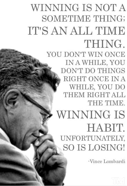 Motivational Vince Lombardi Quotes on Everyday Power Blog! "The real glory is being knocked to your knees and then coming back. That's real glory... Lombardi Quotes, Vince Lombardi Quotes, Vince Lombardi, Coach Quotes, Football Quotes, Sport Quotes, Sports Quotes, A Quote, Lacrosse