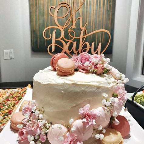 Oh, Baby! I really love what I got on @Etsy from SeasideSass. #etsystar https://etsy.me/2DDCAvp Babyshower Cake Pink, Baby Shower Torte, Baby Shower Kuchen, Layered Cake Topper, Oh Baby Cake, Pink Baby Shower Cake, Oh Baby Cake Topper, Wooden Cake Topper, Baby Shower Background