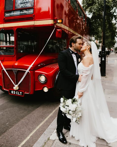 A few sneak peeks from Melissa and Josh’s big day yesterday ❤️ obsessed with everything about their wedding. The church, the vibes. Her dress! 😍😍 Bride and groom: @melissagenevieveb @joshpreston89 Venue: @fitzroviachapel @the_ivy_collection Dress: @suzanneneville MUA: @nataliervella Hair: @jen_dore_hair Earrings: @ameliegeorgebridal Bus hire: @london_retro_bus_hire #londonweddingphotographer #surreyphotographer #ukweddingphotographer #engagementphotoshoot #fitzroviachapelweddingphoto... Bus Photoshoot, Retro Bus, London Buses, Hair Earrings, Z Ro, Dress Bride, London Bus, Wedding Aesthetic, London Calling