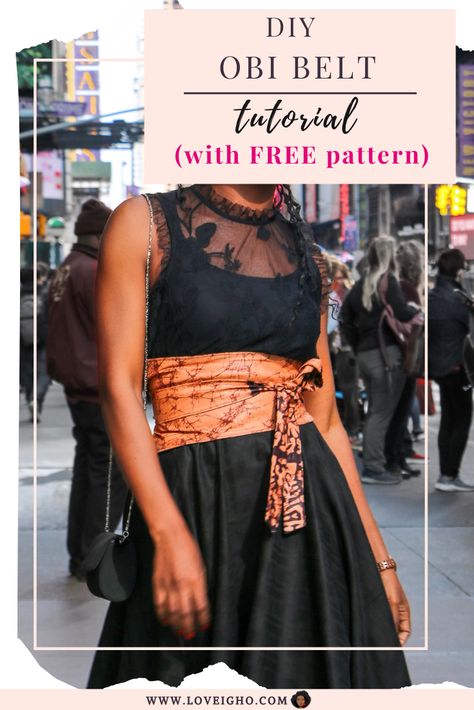 DIY Obi Belt Tutorial (with FREE pattern) – Igho & Me Fabric Belt Sewing Pattern, Obi Belt Sewing Pattern Free, Diy Obi Belt Pattern, Obi Belt Diy, Obi Belt Outfit, Obi Belt Pattern, Obi Pattern, Belt Patterns, Belt Tutorial