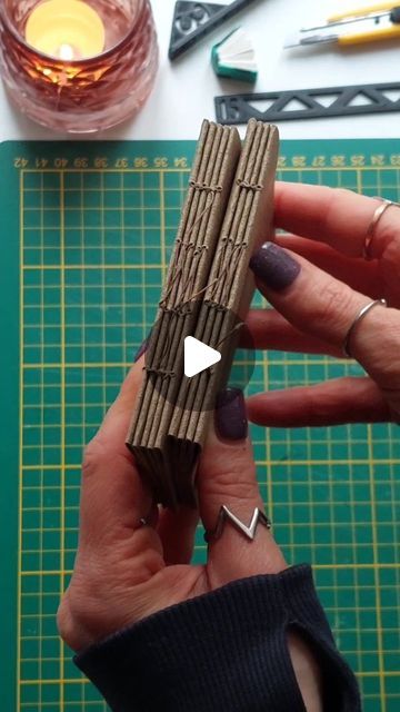 Stitched Book Binding, How To Bind A Book With Thread, Simple Book Binding Methods, Book Binding Videos, Make A Book Diy, How To Bind A Book, How To Bind A Book Diy, Making Book Covers, Diy Book Covers