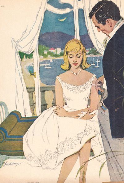 1960 The Saturday Evening Post, Sept. - Lynn Buckham Vintage Librarian, The Saturday Evening Post, Saturday Evening Post, Evening Post, Vintage Romance, Vintage Clothes Women, Commercial Art, September 17, Old Paintings