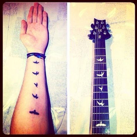 PRS tattoo Guitar Hero Tattoo, I Want My Boyfriend, Deep Meaningful Tattoos, Bridge Tattoo, Band Tattoos For Men, Guitar Tattoo Design, Hero Tattoo, Tattoo New, Guitar Tattoo