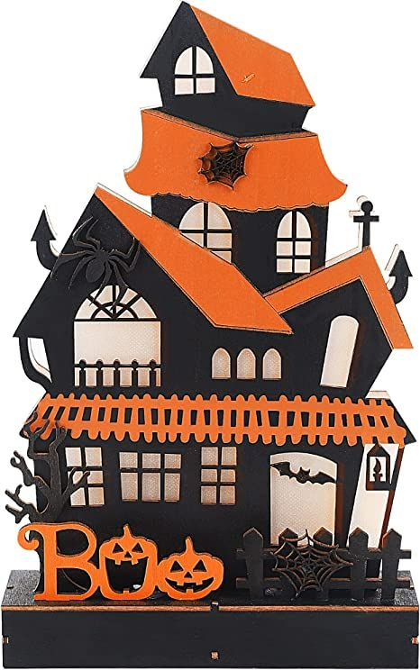 Haunted House Decorations, Casa Halloween, Pumpkin House, Pumpkin Ornament, Soap Bag, Fun Halloween Decor, Elf Ornaments, Pumpkin Lights, Halloween Haunted Houses