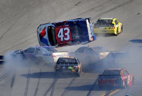 NASCAR: The 25 Most Ridiculous Crash Photos in Sprint Cup History | Bleacher Report | Latest News, Videos and Highlights Nascar Wrecks, Nascar Crash, Talladega Superspeedway, Race Car Driving, Joey Logano, Nascar Driver, Richard Petty, Kyle Busch, Stock Car Racing