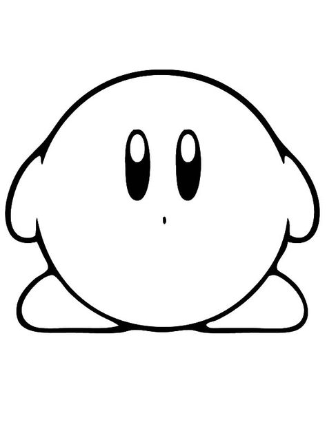 Kirby Coloring Page, Kirby Svg, Kirby Doodle, Kirby Sketch, Kirby Drawings, Kirby Drawing, Cartoon Outline, Tattoo Coloring Book, Pokemon Photo