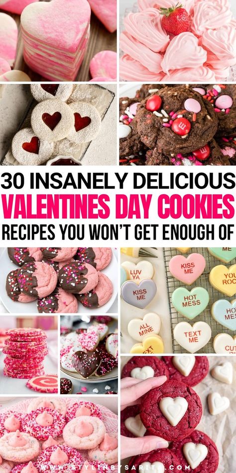 Valentines cookies recipes Cookies Recipes Valentines Day, Heart Baked Goods, Valentines Baked Goods To Sell, Valentines Day Dinner Ideas Families, Valentines Bakery Ideas, Valentines Day Cookies Recipes, Valentines Treat Ideas, Valentine’s Day Baked Goods, Valentines Day Baked Goods