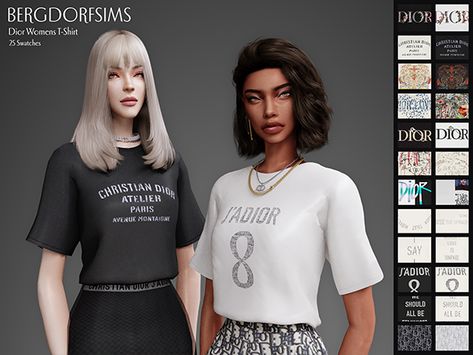 Sims 4 Brand Clothes, Sims 4 Dior Cc, Dior Clothes, Vroid Studio, Ts4 Mods, Sims 4 Piercings, Balenciaga Top, Sims 4 Blog, Dior Top