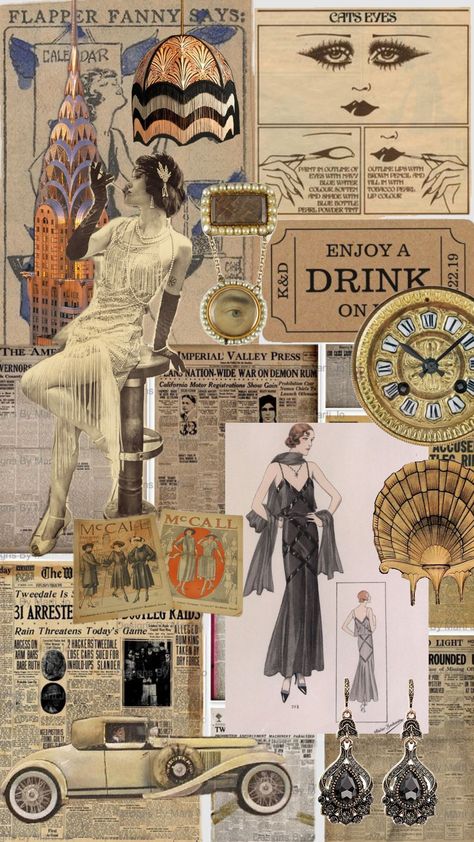 #1920saesthetic 1920s #historyaesthetic 1920s Aesthetic, Artsy Fartsy, Scrapbook Paper, Mood Board, Art Deco, History, Art