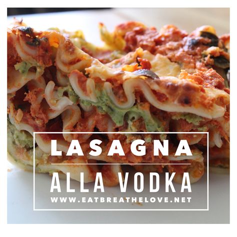 Lasagna gets a facelift with the addition of a creamy vodka sauce Vodka Lasagna Recipe, Lasagna With Vodka Sauce, Vodka Sauce Lasagna Recipe, Vodka Sauce Lasagna, Vodka Lasagna, Spinach Mushroom Lasagna, Creamy Vodka Sauce, Vodka Sauce Recipe, Lasagna Bolognese