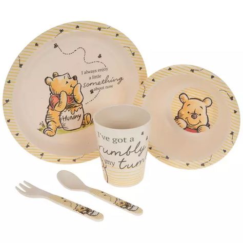 Winnie The Pooh Gift Table, Classic Pooh Baby Shower Centerpieces, Kate Baby, Boy Baby Shower Centerpieces, Bamboo Dishes, Winnie The Pooh Nursery, Kids Dishes, Baby Shower Cakes Girl, Disney Baby Shower