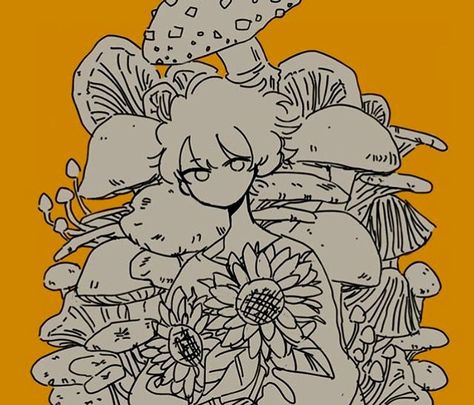 Planting Pose Reference, Mushroom Sketchbook Page, Holding Flower Pot Pose Reference, Holding Plant Pose, Holding Plant Reference, Giving Flowers Drawing Reference, Flower Art Reference, Female Reference Poses Drawing, Person Holding Flowers Drawing Reference