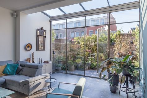 Kitchen Extension Terraced House, Bifold Patio Doors, Cottage Extension, Glass Extension, Sunroom Designs, Perfect View, House Extension Design, House Window, Pergola Patio