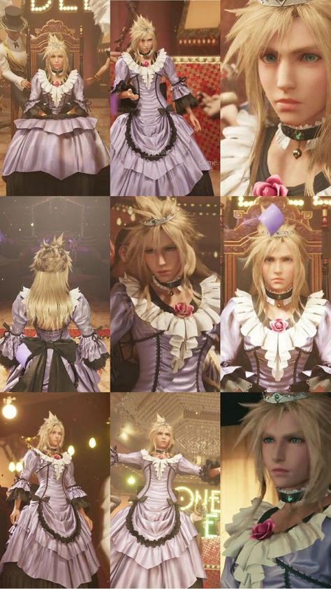 final fantasy 7 Cloud Strife In A Dress, Final Fantasy Cloud, Final Fantasy Collection, Fantasy Princess, Cloud Strife, Interactive Art, Final Fantasy Xv, Final Fantasy Vii, Video Game Characters