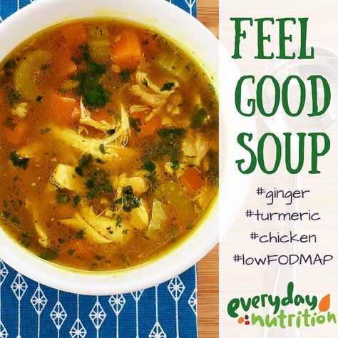 Feel Good Soup, Fodmap Soups, Healthy Smooties, Uc Diet, Fodmap Soup, Fodmap Food List, Fodmap Meals, Low Fodmap Recipe, Chicken Ginger