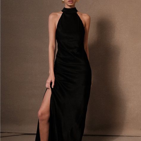 Questions? Leave A Comment Below! Meshki Dresses, Dress With Split, Black Drapes, Maxi Dress Black, Black Maxi Dress, Wearing Dress, Black Tie, Evening Dresses, Split