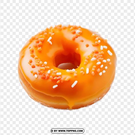 Donuts Png, Orange Donut, No Background, Bright Orange, Free Png, Png Image, Donuts, Sprinkles, Ice Cream