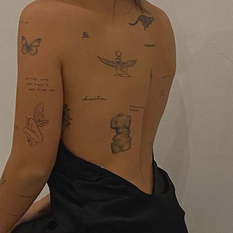 Marina on Instagram: "part of it" Marina Tattoo, Minimalist Back Tattoo, Tattoos Patchwork, Typographic Tattoo, Fire Tattoo, Delicate Tattoo, Minimalist Tattoos, Girly Tattoos, Spine Tattoos