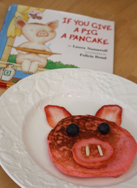 If You Give a Pig a Pancake- for my piggy lovin' girls Pig Pancakes, January Preschool Crafts, January Preschool, Reading Month, Shrove Tuesday, Preschool Craft, Fun Cakes, Chasing Fireflies, Edible Crafts