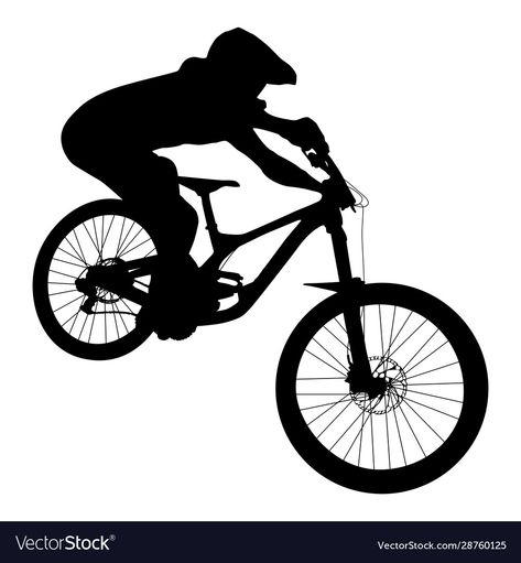 Bike Silhouette, Mtb Downhill, Father Images, Downhill Bike, Downhill Mtb, Black Silhouette, Mountain Biker, Silhouette Free, Bike Art