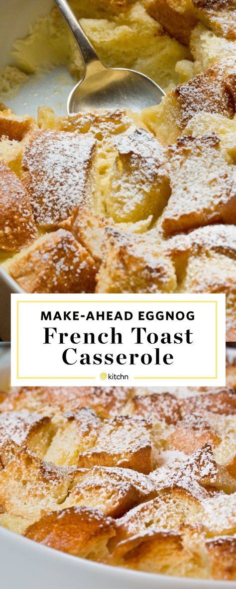 Breakfasts For A Crowd, Overnight Breakfast Bake, Brunch For Kids, Eggnog French Toast Casserole, Easy Overnight Breakfast, Bread Challah, Breakfast Casserole With Bread, Xmas Morning, Pati Jinich