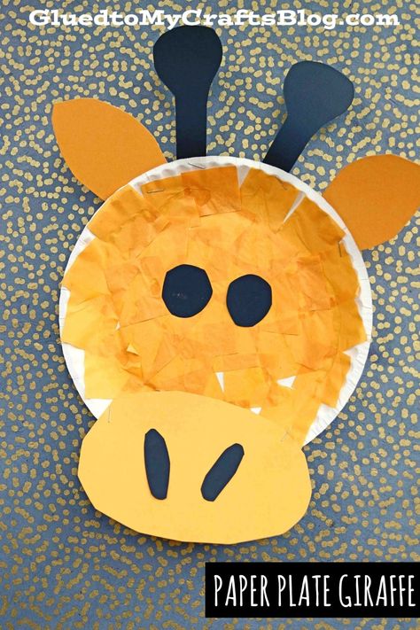 Paper Plate Giraffe, Giraffe Craft, Safari Crafts, Zoo Crafts, Zoo Animal Crafts, Giraffe Crafts, Paper Plate Crafts For Kids, Toddler Arts And Crafts, Preschool Arts And Crafts