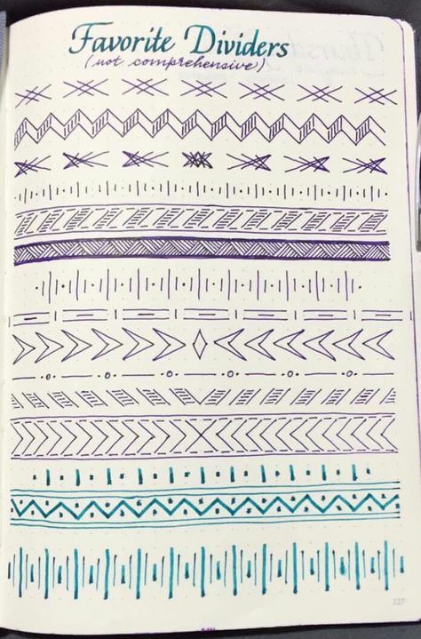 Variety of simple dividers to use in a bullet journal Bullet Journal Page Ideas, Diy Kalender, Journal Page Ideas, Bullet Journel, Bullet Journal Page, Bullet Journal Weekly Spread, Dot Journals, Bullet Journal Spread, Bullet Journal Layout