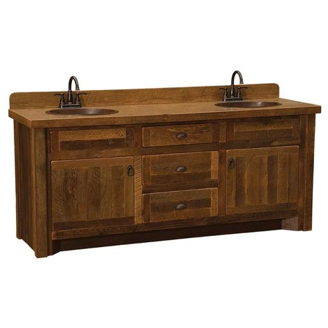 Union Rustic Derecho 72" Double Bathroom Vanity Base Only in Brown & Reviews | Wayfair Barnwood Bathroom Vanity, Exclusive Relationship, Rustic Cabin Furniture, 72” Bathroom Vanity, Barnwood Vanity, 60 Vanity, 60 Inch Vanity, 72 Vanity, 60" Vanity