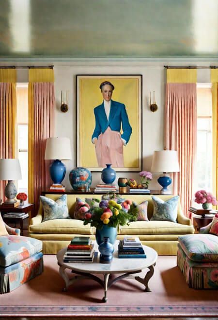 Decorating with Patterns: Pro Tips for Creating a Cohesive Look Hollywood Regency Living Room, Pastel Living Room, Expensive Furniture, Decorating Advice, Living Room Design Inspiration, How To Mix, Traditional Living, Well Decor, Traditional Living Room