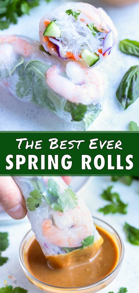 Fresh Spring Rolls Recipe, Easy Spring Rolls, Vietnamese Fresh Spring Rolls, Healthy Spring Rolls, Rice Paper Recipes, Spring Rolls Recipe, Shrimp Spring Rolls, Rice Rolls, Chicken Spring Rolls