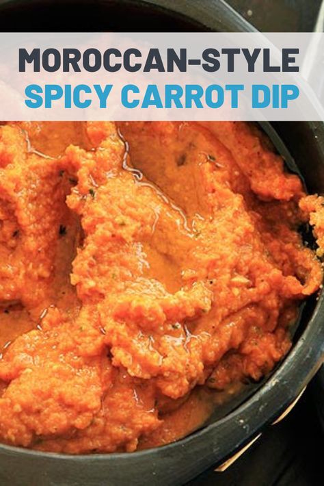 Carrot Appetizers For Party, Moroccan Appetizer Recipes, Carrot Dip Recipes, Use Up Carrots, Sweet Roasted Carrots, Carrot Sauce, Homemade Harissa, Moroccan Carrot, Moroccan Carrots