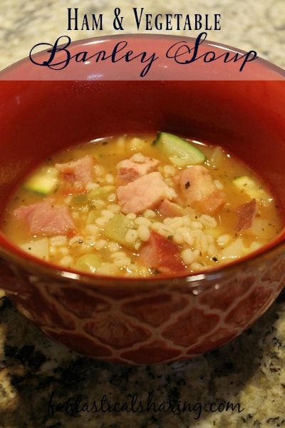 Ham & Vegetable Barley Soup // This soup is so lovely and it reminds me so much of minestrone! #recipe #soup #ham Ham Barley Soup, Bean And Barley Soup Recipe, Bone Soup Recipes, Tiny Meals, Ham Bone Soup Recipes, Recipes Using Ham, Minestrone Recipe, Ham Bone Recipes, Stolen Recipe