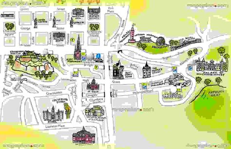 Edinburgh top tourist attractions map - Beautifully illustrated map for children showing fun & easy to access places within walking distance Rail Train, Edinburgh City, Tourist Map, Train Stations, Illustrated Map, Inner City, City Street, Travel Maps, Street Map