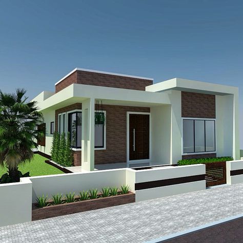 Small House Architecture, Front Elevation Design, Small House Blueprints, Bedroom Bungalow, Bungalow Style House Plans, Homes Ideas, Affordable House Plans, Modern Small House Design, Small House Elevation Design