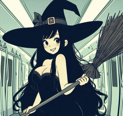 Cute Anime Witch, Witch Pfp, Witch Beauty, Halloween Pfp, Sleepy Girl, Digital Inspiration, Anime Witch, Cute Witch, Witch Girl