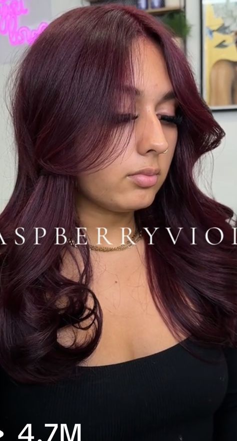 Plum Hair Olive Skin, Plum Hair Colour, Aubergine Hair, Hair Olive Skin, Dark Plum Hair, Plum Hair, Dye Ideas, Olive Skin, Dream Hair