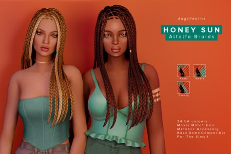 Daylife Sims, Alpha Sims, Maxis Match Hair, Sims Finds, Sims 4 Cc Maxis, Sims 4 Cc Hair, Pelo Sims, Front Braids, Army Room